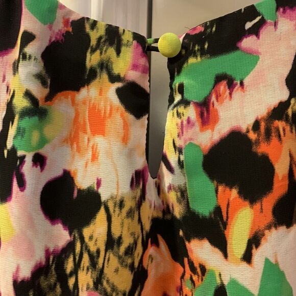 Emma & Michelle size 12 sleeveless belted floral lined dress - Picture 10 of 11